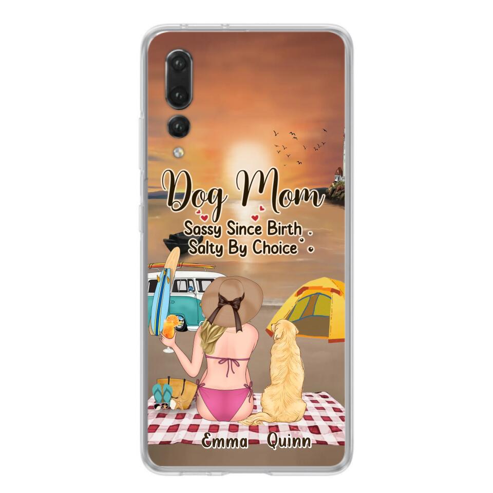 Personalized Dog Mom Phone Case - Up to 4 Dogs - Mother's Day Gift Idea for Dog Lovers - Dog Mom Sassy Since Birth Salty By Choice - Case for Xiaomi/Huawei/Oppo