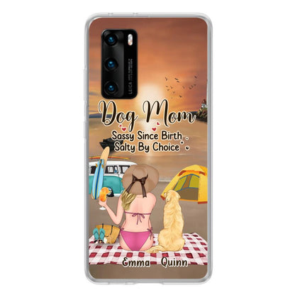 Personalized Dog Mom Phone Case - Up to 4 Dogs - Mother's Day Gift Idea for Dog Lovers - Dog Mom Sassy Since Birth Salty By Choice - Case for Xiaomi/Huawei/Oppo