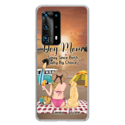 Personalized Dog Mom Phone Case - Up to 4 Dogs - Mother's Day Gift Idea for Dog Lovers - Dog Mom Sassy Since Birth Salty By Choice - Case for Xiaomi/Huawei/Oppo