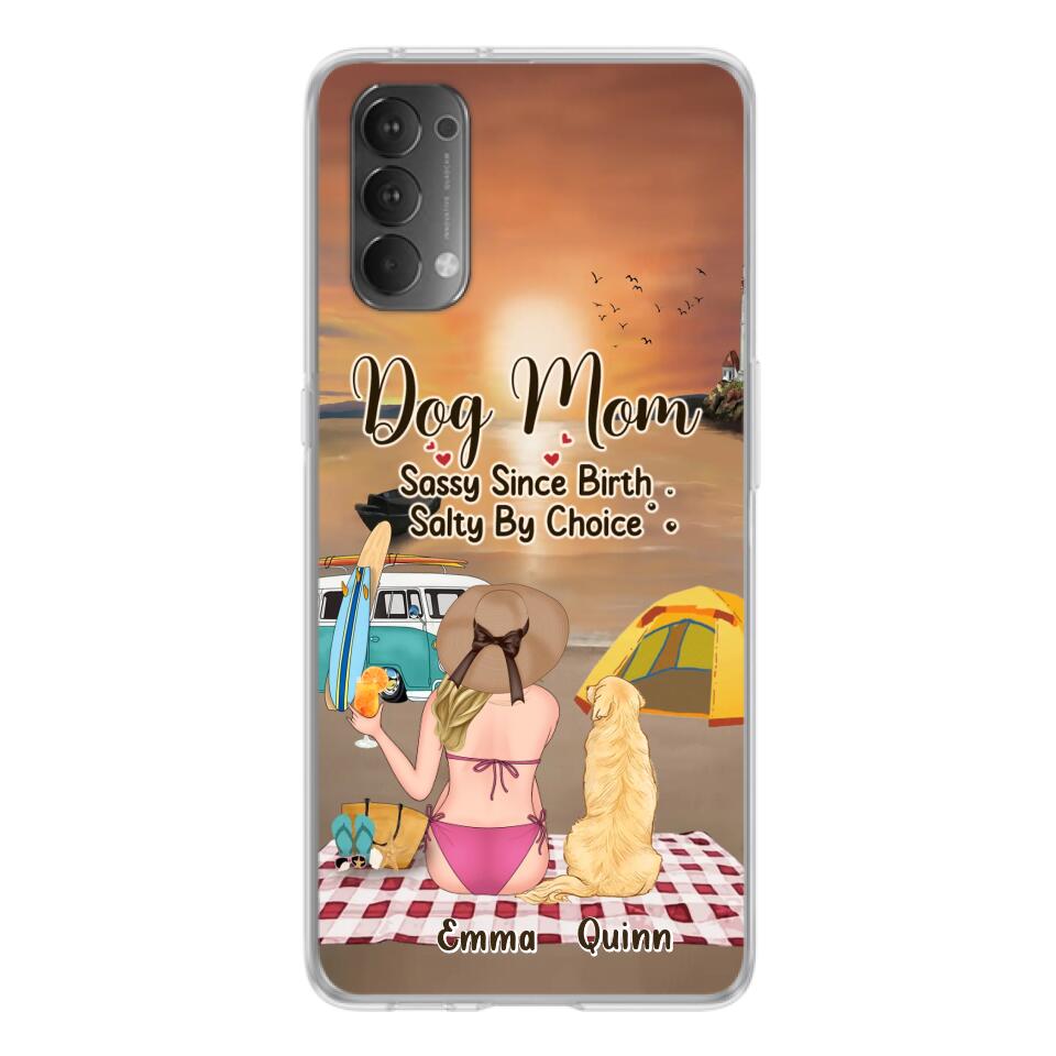 Personalized Dog Mom Phone Case - Up to 4 Dogs - Mother's Day Gift Idea for Dog Lovers - Dog Mom Sassy Since Birth Salty By Choice - Case for Xiaomi/Huawei/Oppo