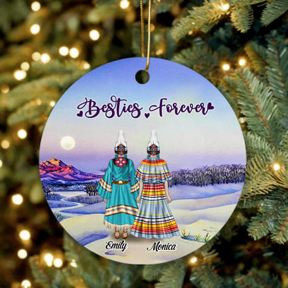 Personalized Native Ornament - Best Gift For Friends/Sisters - Up to 5 Native American Besties/Sister