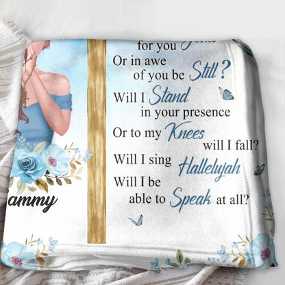 Personalized Praying Girl Fleece Throw Blanket/Quilt - Mother's Day Gift Idea - I Can Only Imagine