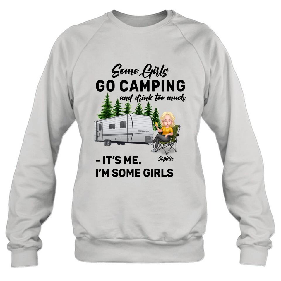 Personalized Camping Lady Shirt/Pullover Hoodie - Woman/Couple - Gift Idea For Camping Lover