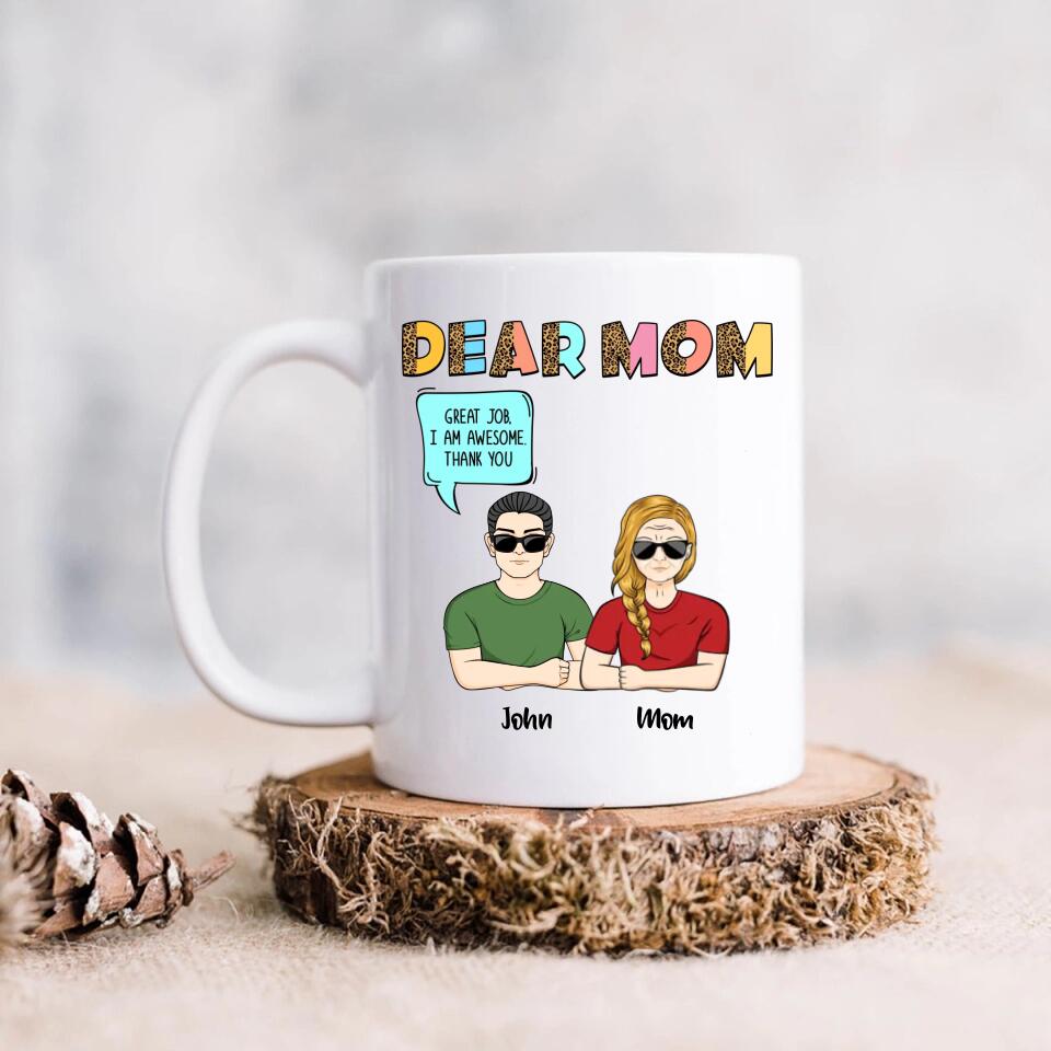 Personalized Dear Mom Coffee Mug - Up to 5 People - Gift Idea For Mother's Day