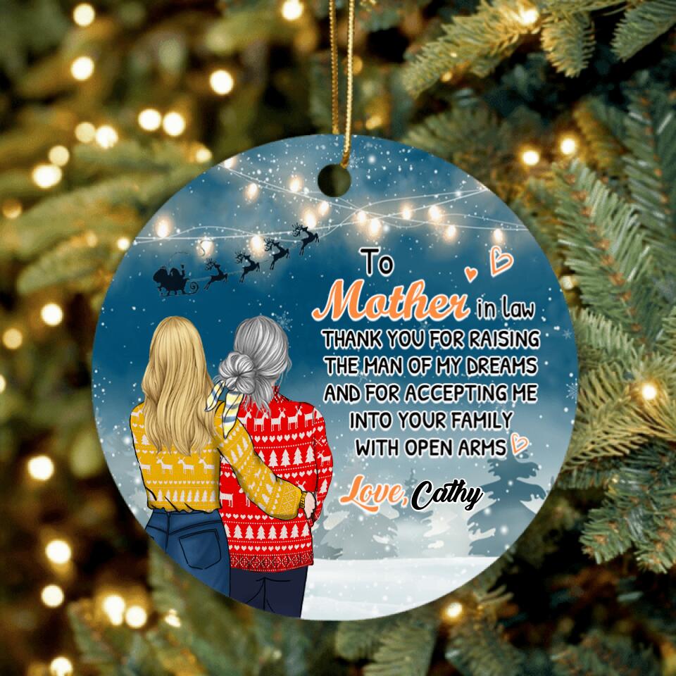 Personalized Mother-in-law Ornament - Christmas Gift For Mother-in-law - Thanks For All The Things You Do