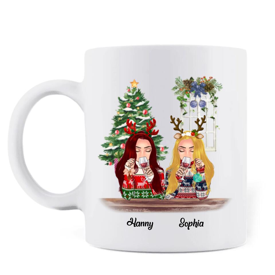 Personalized Christmas Besties Mug - Best Gift For Christmas - Let's Be Friends 'Till We're Old And Bonkers