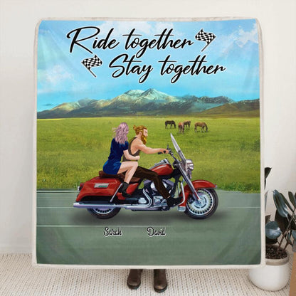 Personalized Riding Motorcycle Blanket - Best Gift For Bikers - Ride Together Stay Together - A46Z1F
