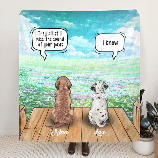 Personalized Dog Quilt/Fleece Blanket - Up to 5 Dogs - Best Gift For Dog Lovers