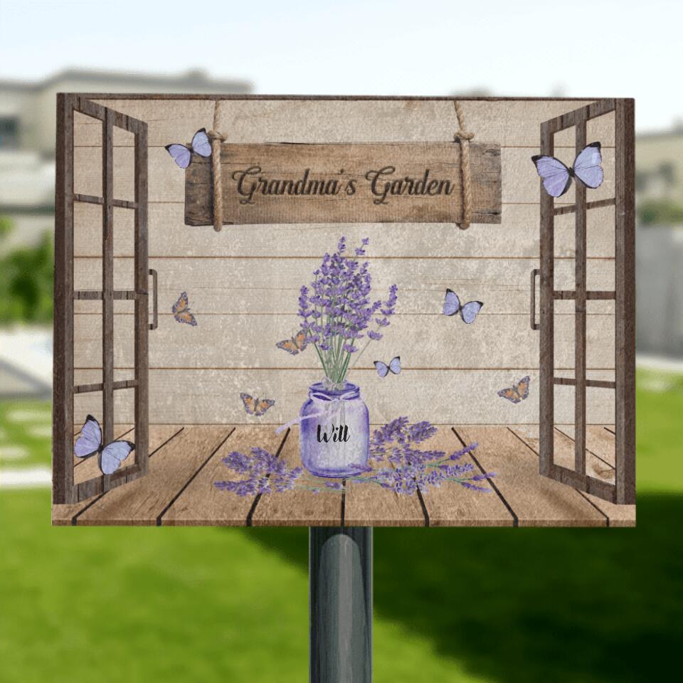 Personalized Grandma's Garden Metal Sign - Gift Idea for Grandma
