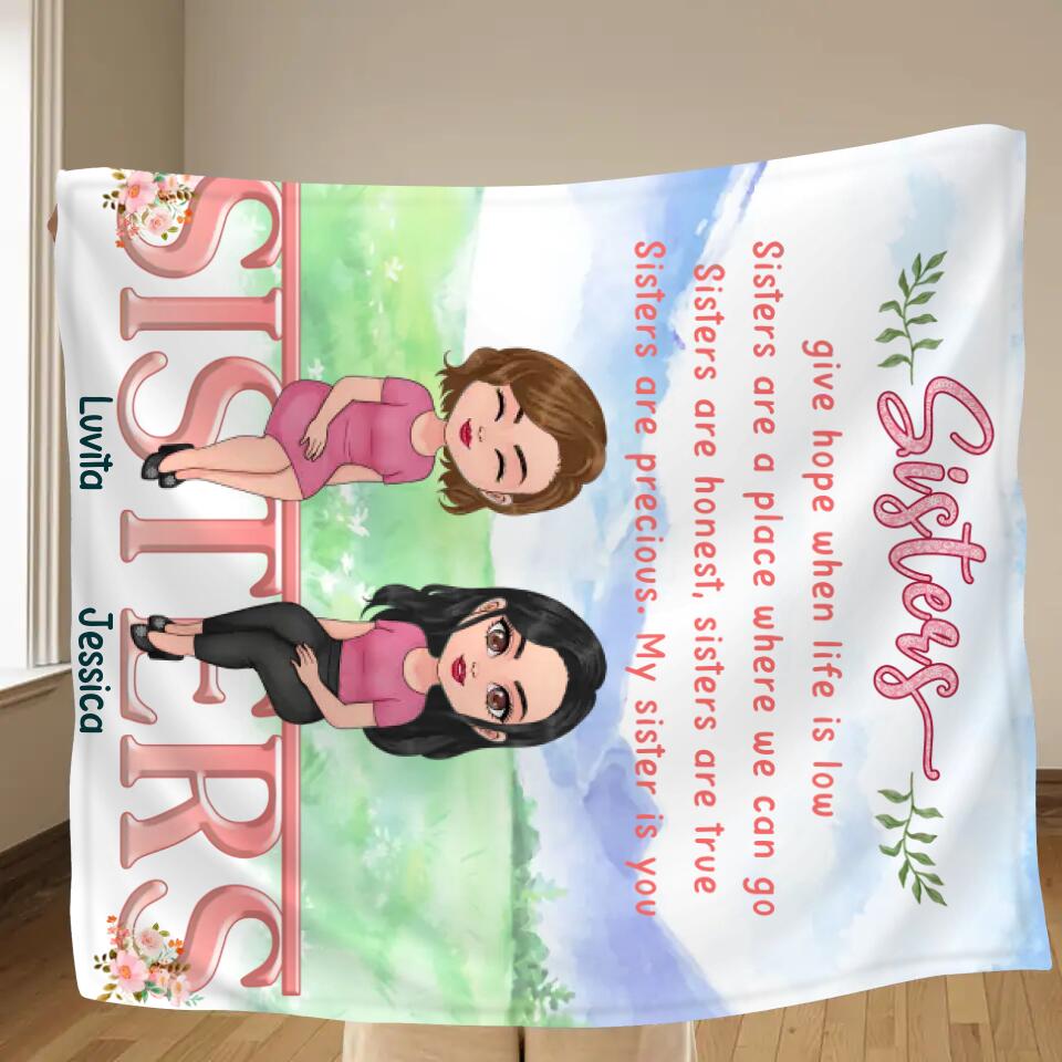 Personalized Sisters Father's Day - Gift Idea For Sister/Sibling - Up to 4 Sisters - Sisters Give Hope When Life Is Low