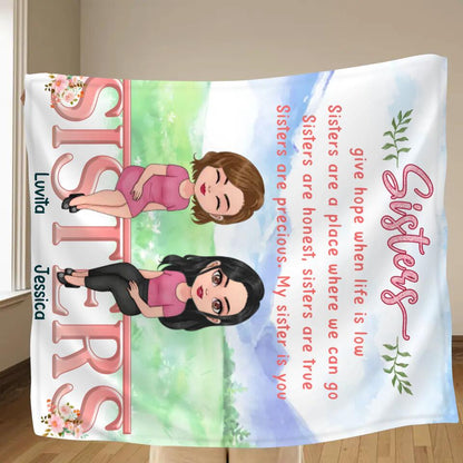 Personalized Sisters Father's Day - Gift Idea For Sister/Sibling - Up to 4 Sisters - Sisters Give Hope When Life Is Low