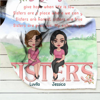 Personalized Sisters Father's Day - Gift Idea For Sister/Sibling - Up to 4 Sisters - Sisters Give Hope When Life Is Low