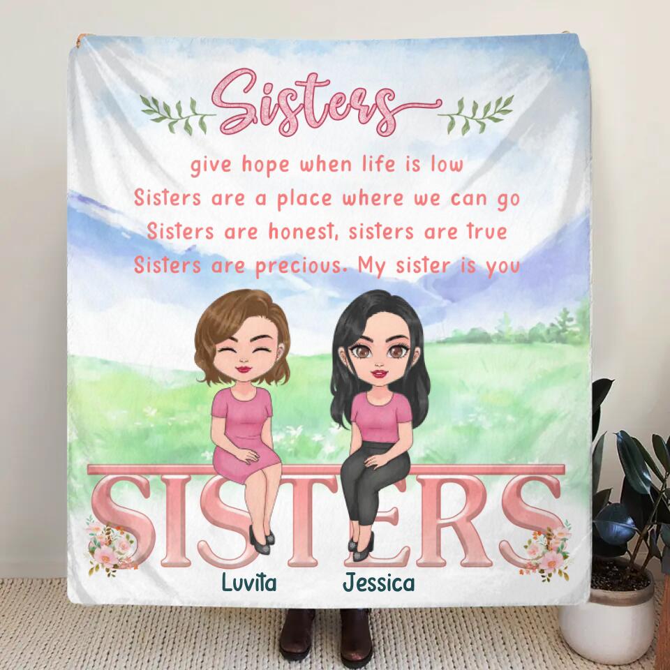 Personalized Sisters Father's Day - Gift Idea For Sister/Sibling - Up to 4 Sisters - Sisters Give Hope When Life Is Low