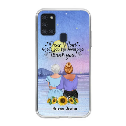 Custom Personalized Mom & Daughter Phone Case - Mother's Day Gift Idea From Daughter - Dear Mom Great Job I'm Awesome - Cases For iPhone/Samsung
