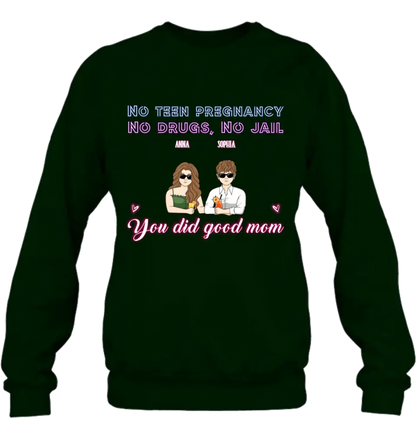 Personalized Good Mom Shirt/ Hoodie - Mother's Day Gift Idea From Daughter/ Son with up to 4 Kids - You Did Good Mom