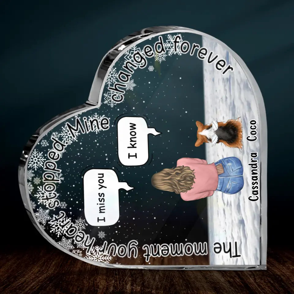 Personalized Pet Heart Shaped Acrylic Plaque - Up to 4 Pets - Gift Idea For Couple/Dog/Cat Lover - You Left Paw Prints On My Heart