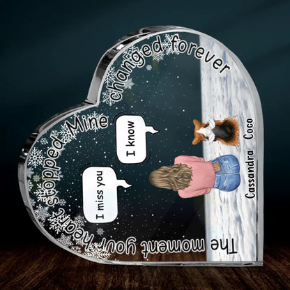 Personalized Pet Heart Shaped Acrylic Plaque - Up to 4 Pets - Gift Idea For Couple/Dog/Cat Lover - You Left Paw Prints On My Heart