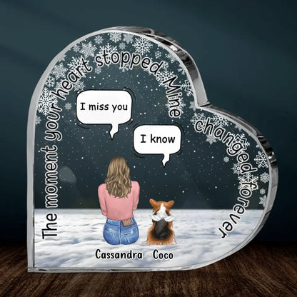Personalized Pet Heart Shaped Acrylic Plaque - Up to 4 Pets - Gift Idea For Couple/Dog/Cat Lover - You Left Paw Prints On My Heart