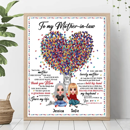 Custom Personalized Mom Vertical Poster - Gift Idea For Mother's Day/Mother-In-Law - You're The Mother I Received The Day I Wed Your Son