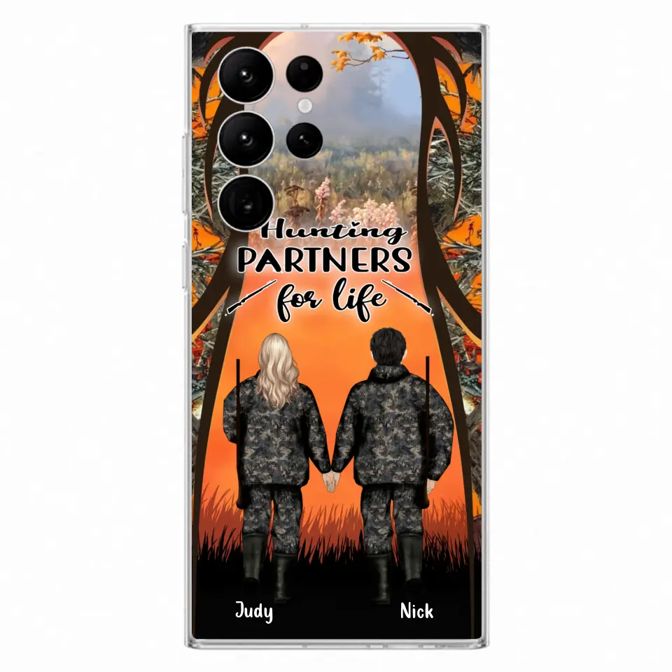 Custom Personalized Hunting Phone Case - Gift Idea For Couple/Hunting Lovers - Hunting Partners For Life - Case for iPhone/Samsung