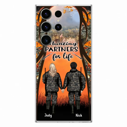 Custom Personalized Hunting Phone Case - Gift Idea For Couple/Hunting Lovers - Hunting Partners For Life - Case for iPhone/Samsung