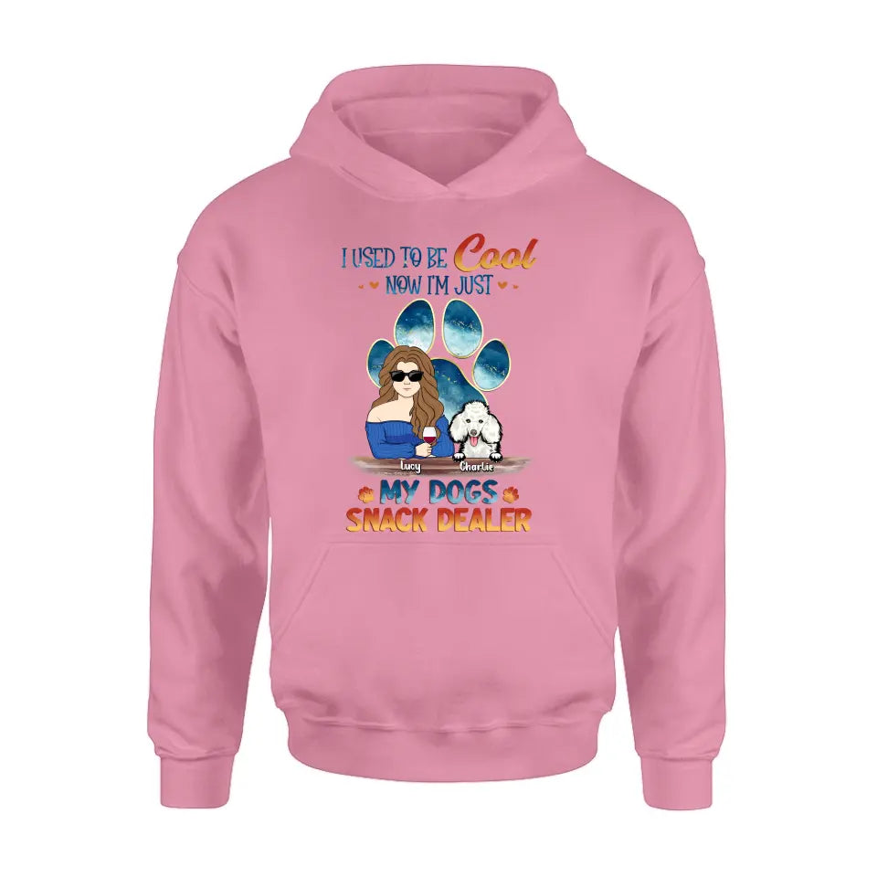Personalized Dog Mom Shirt/Hoodie - Up to 6 Dogs - Gift Idea For Mother's Day/Birthday/Dog Lover - I Used To Be Cool Now I'm Just My Dogs Snack Dealer
