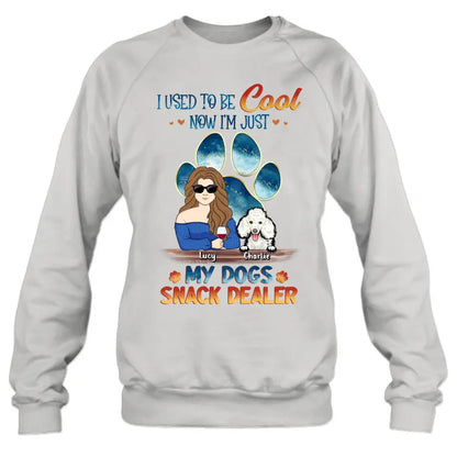 Personalized Dog Mom Shirt/Hoodie - Up to 6 Dogs - Gift Idea For Mother's Day/Birthday/Dog Lover - I Used To Be Cool Now I'm Just My Dogs Snack Dealer