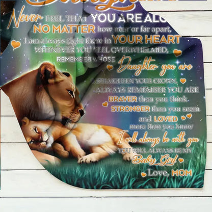 Personalized Mom Fleece Throw Blanket/Quilt - Gift Idea From Mom To Son/Daughter - Never Feel That You Are Alone