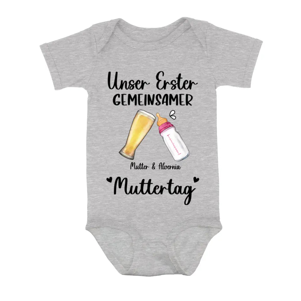 Personalized Baby Onesie/T-Shirt - Mother's Day Gift Idea For Baby/Mom - Unser Erster Gemeinsamer Muttertag