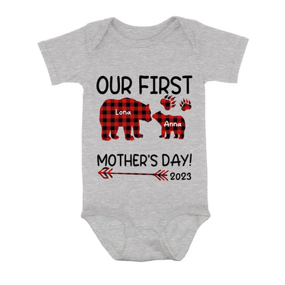 Personalized Bear Shirt/Baby Onesie - Gift Idea For Mother's Day - Our First Mother's Day 2023