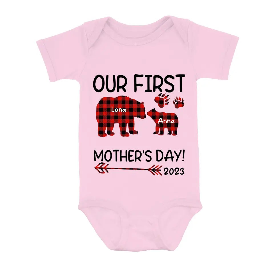 Personalized Bear Shirt/Baby Onesie - Gift Idea For Mother's Day - Our First Mother's Day 2023