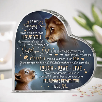 Personalized Lion Acrylic Plaque - Gift Idea For Mother's Day/Father's Day - Never Forget How Much I Love You