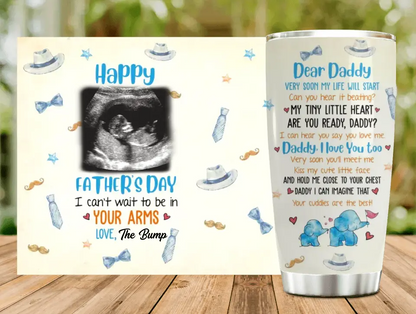 Personalized Baby Photo Tumbler - Gift Idea For Father's Day - Dear Daddy Very Soon My Life Will Start