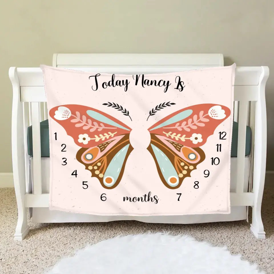 Personalized Baby Fleece Throw Blanket/Quilt - Birthday Gift Idea for Baby