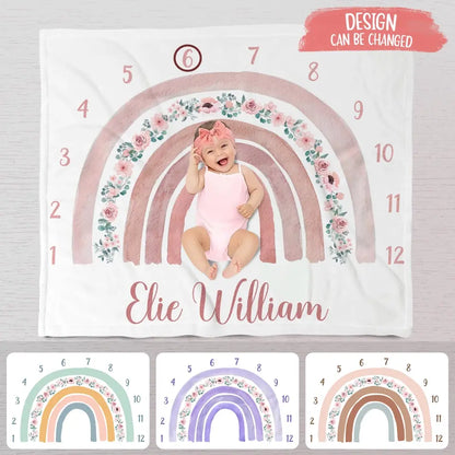 Personalized Baby Fleece Throw Blanket - Birthday Gift Idea for Baby