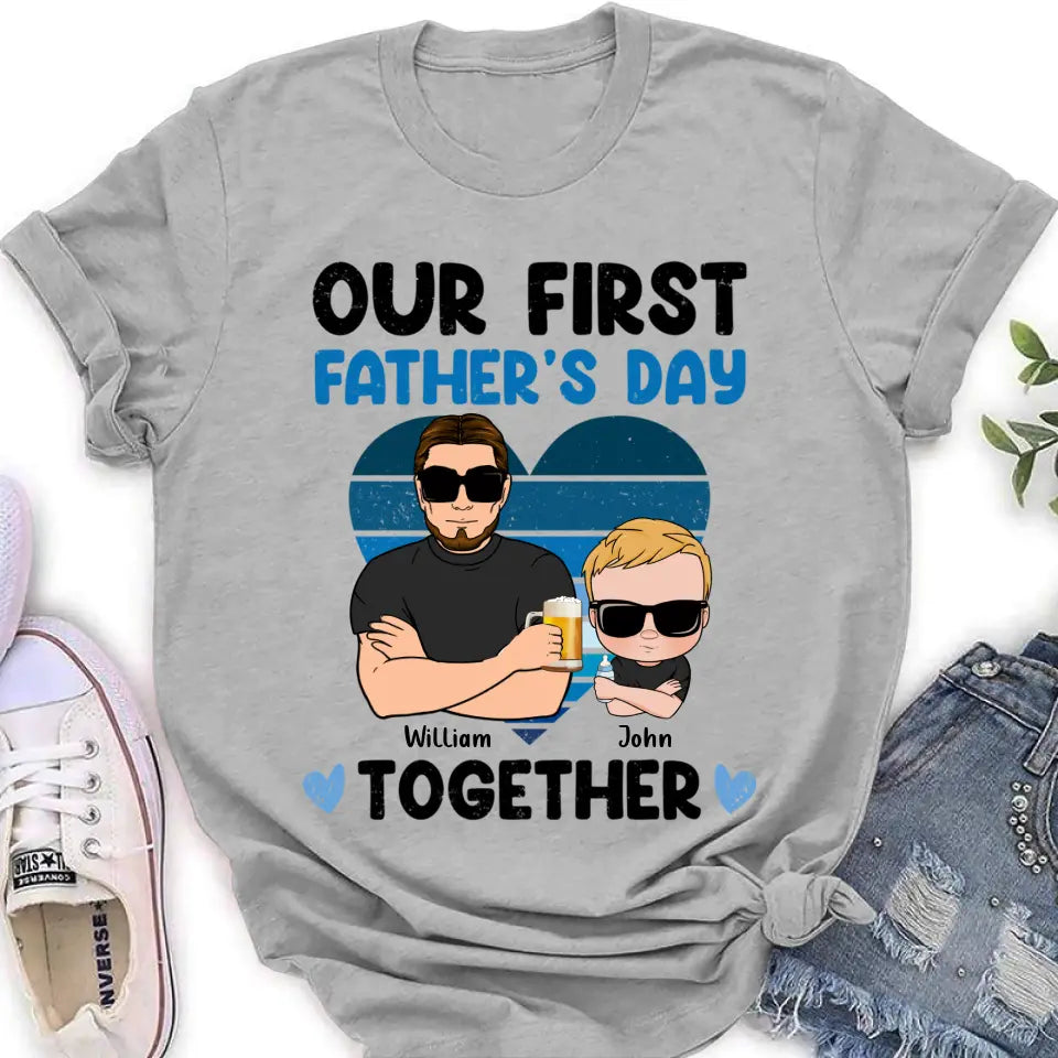 Personalized Dad And Daughter/Son Shirt/Hoodie - Gift Idea For Father's Day - Our First Father's Day Together