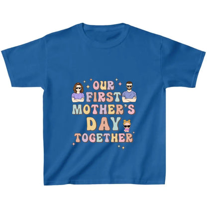 Personalized Family Baby Onesie/Kid T-Shirt/T-Shirt - Up to 3 Children - Gift Idea for Family/Mother's Day - Our First Mother's Day Together