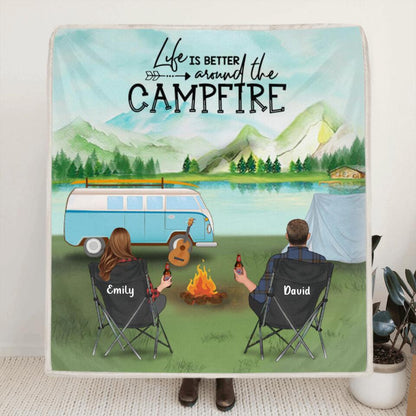 Personalized Camping Blanket - Gift for whole family, camping lovers - Happy Camper