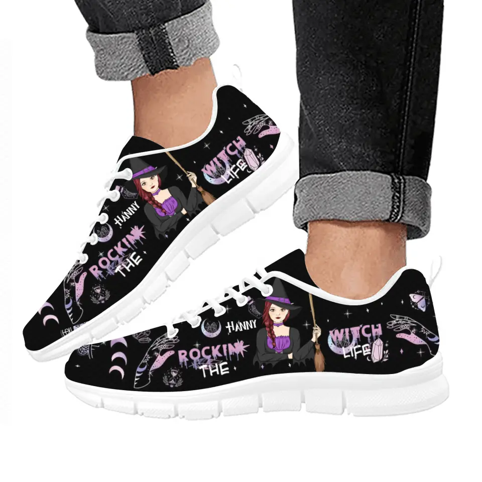 Personalized Witch Sneakers - Gift for Halloween - Rockin the Witch Life Sneaker