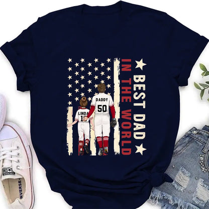 Personalized Baseball Shirt/Long sleeve/Sweatshirt/Hoodie - Gift Idea For Baseball Lovers/Father's Day - Up to 3 Kids - Best Dad In The World