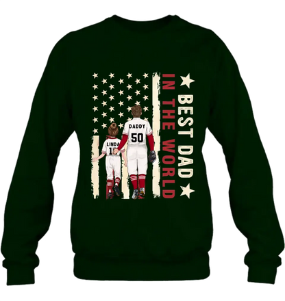 Personalized Baseball Shirt/Long sleeve/Sweatshirt/Hoodie - Gift Idea For Baseball Lovers/Father's Day - Up to 3 Kids - Best Dad In The World
