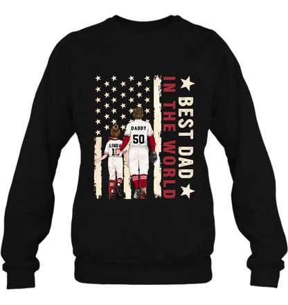 Personalized Baseball Shirt/Long sleeve/Sweatshirt/Hoodie - Gift Idea For Baseball Lovers/Father's Day - Up to 3 Kids - Best Dad In The World
