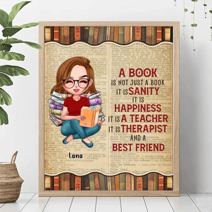 Personalized Book Girl Unframed Poster - Gift Idea For Book Lovers - A Book Is Not Just A Book