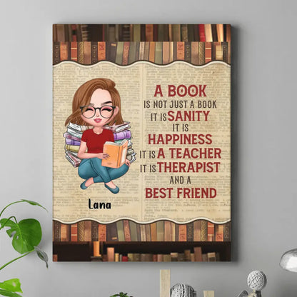 Personalized Book Girl Canvas - Gift Idea For Book Lovers - A Book Is Not Just A Book