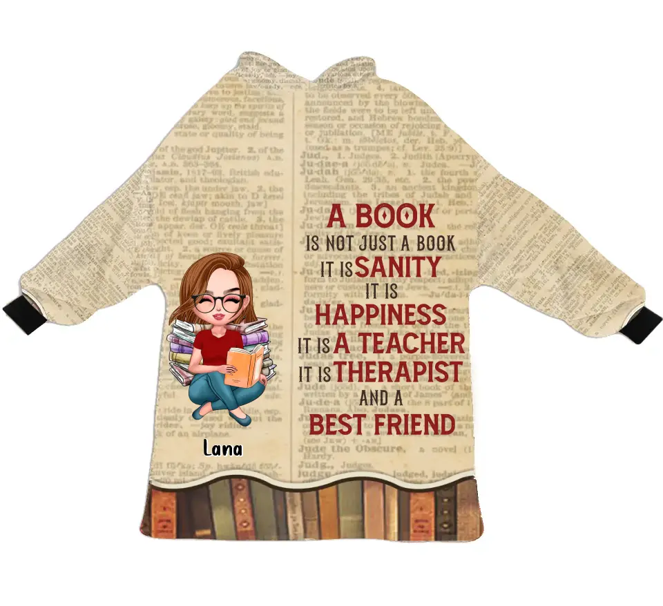 Personalized Book Girl Blanket Hoodie - Gift Idea For Book Lovers - A Book Is Not Just A Book