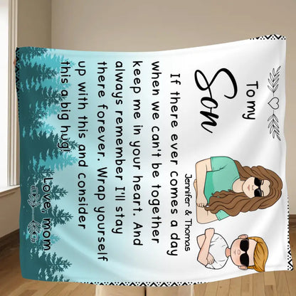 Personalized To My Son/ Daughter Fleece Throw Blanket/Quilt - Gift Idea From Mom To Kid - Always Remember I'll Stay There Forever