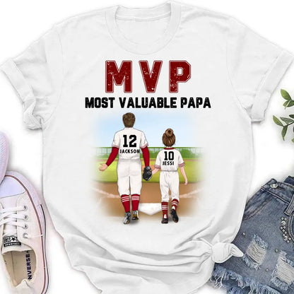 Personalized Baseball Dad Shirt/Pullover Hoodie/Long sleeve/Sweatshirt - Gift Idea For Father's Day/Father/Son/Daughter - MVP Most Valuable Papa