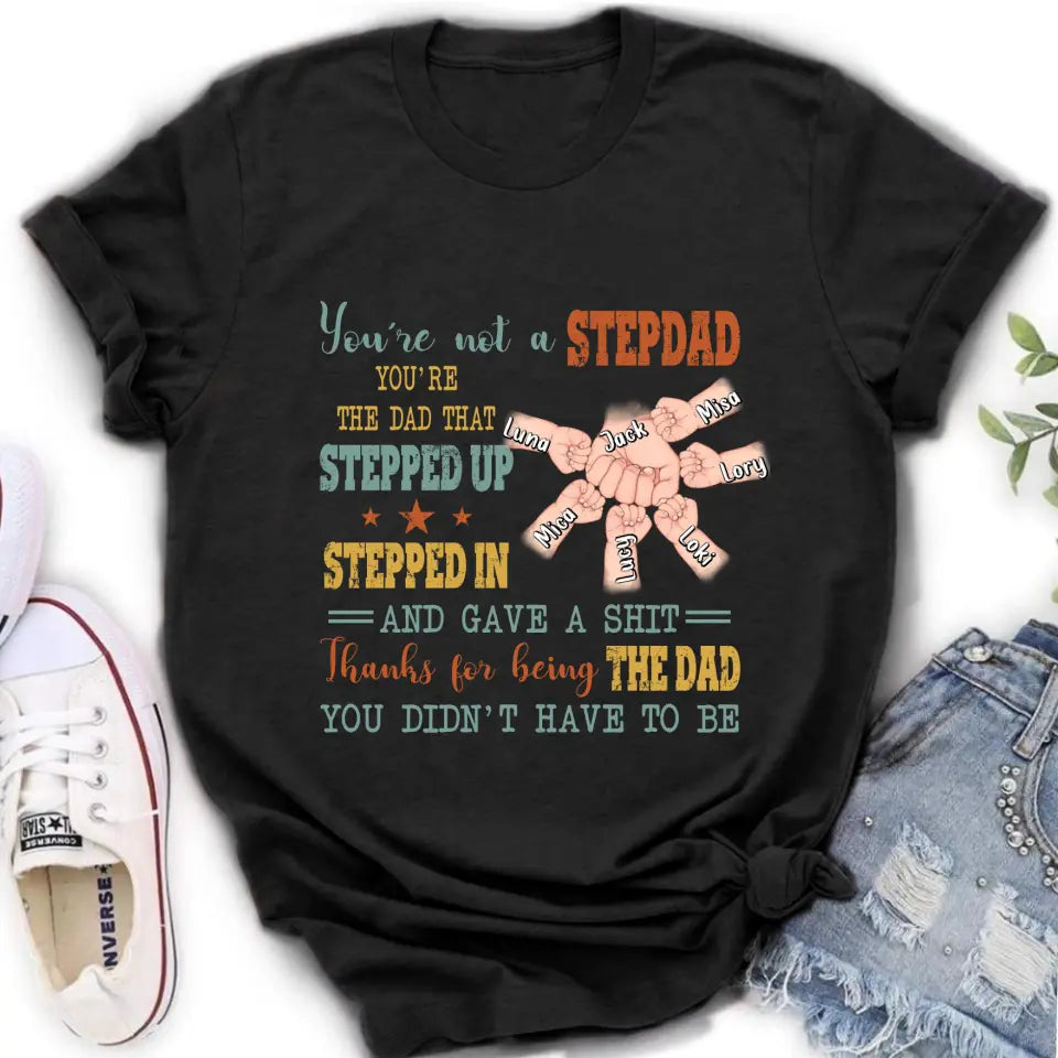 Personalized Step Father Shirt/Hoodie/Sweatchirt/Long sleeve - Best Gift Idea For Father's Day - Up to 6 Kids