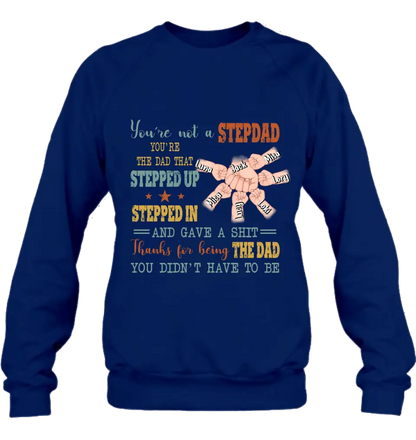 Personalized Step Father Shirt/Hoodie/Sweatchirt/Long sleeve - Best Gift Idea For Father's Day - Up to 6 Kids