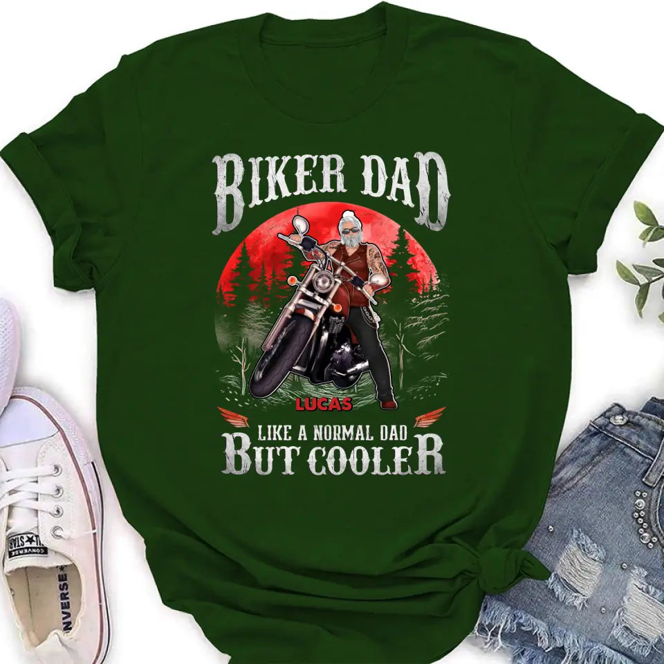 Personalized Biker Shirt/Hoodie - Father's Day Gift Idea for Dad/Grandpa - Biker Dad Like A Normal Dad But Cooler